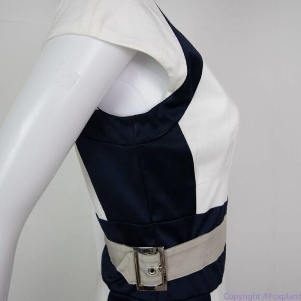 Joseph Ribkoff‎ black white sheath dress capped sleeves dress, 8 - Picture 15 of 16